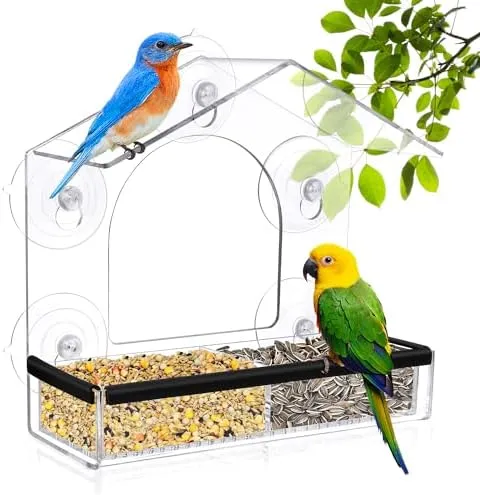 Wild Birds of Joy Window Bird Feeder with 4 Super Strong Suction Cups & Sliding